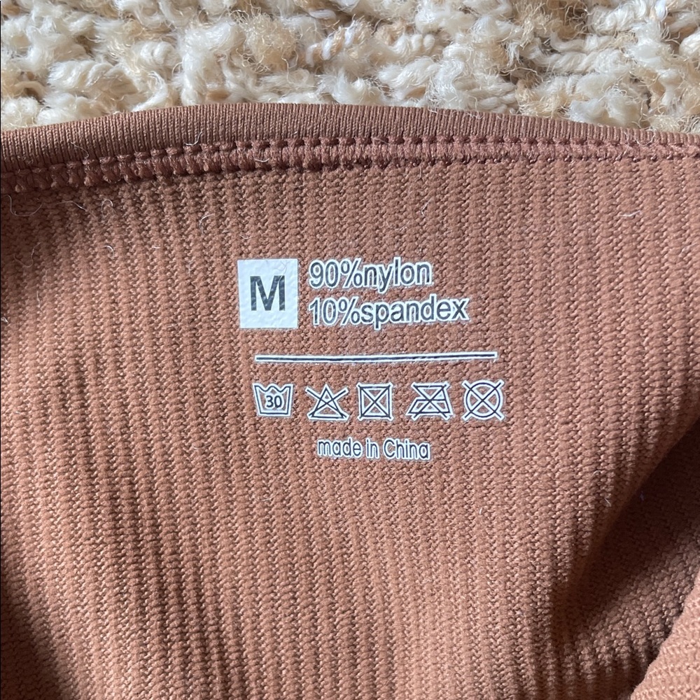 Brown Ribbed Kids One Piece - Picture 3 of 3